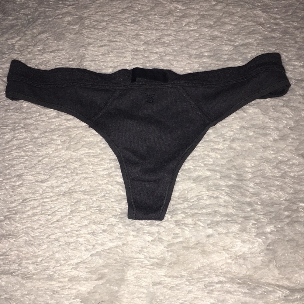 Victoria Secret Logo Patch Cotton Thong Panty